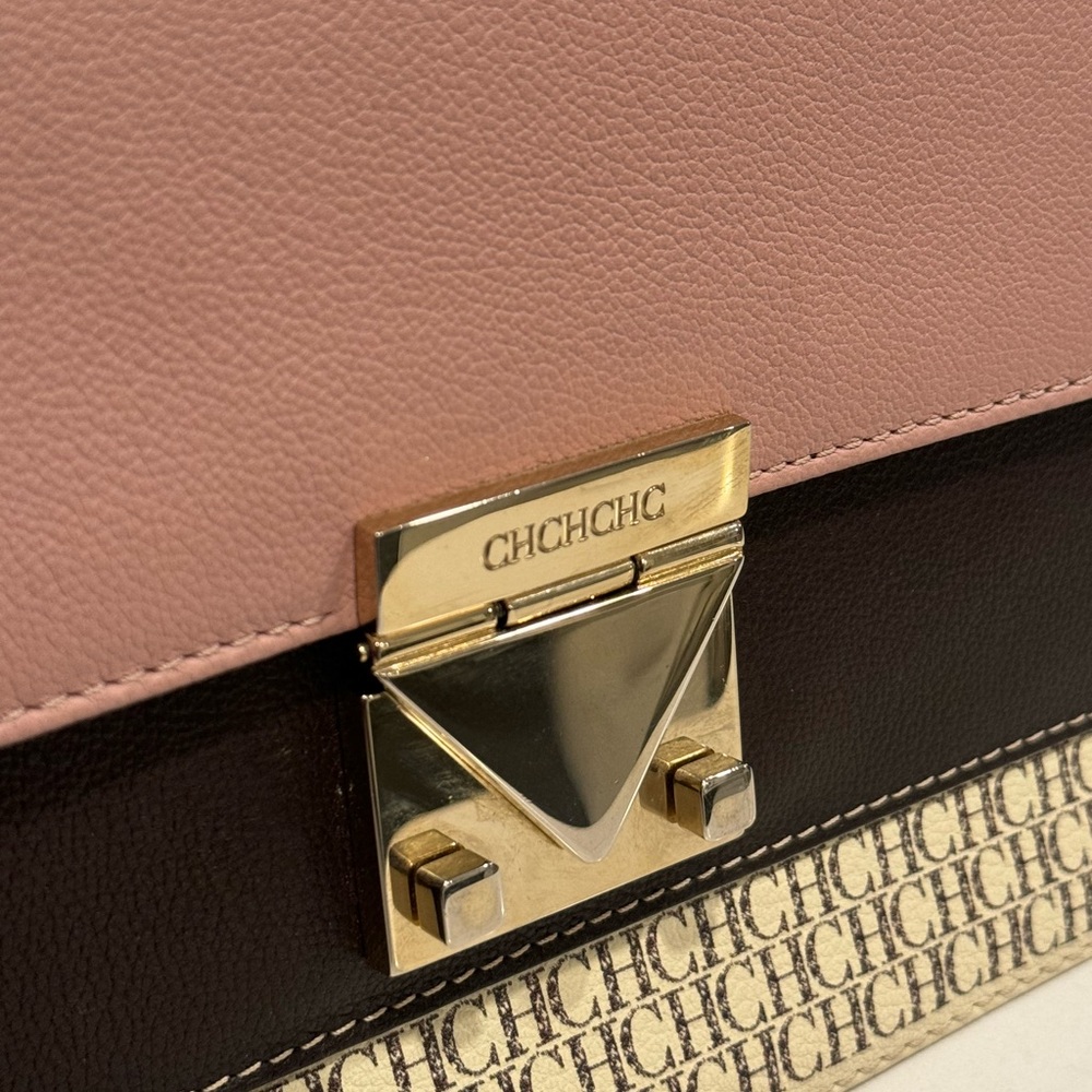 Carolina Herrera Pink and Brown shoulder Bag - Picture 7 of 7